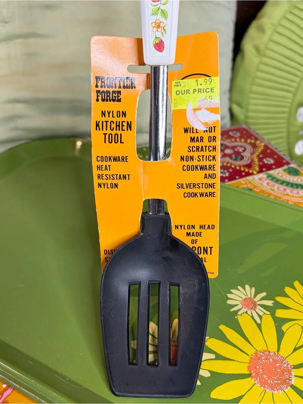 80s Strawberry Slotted Spoon NOS